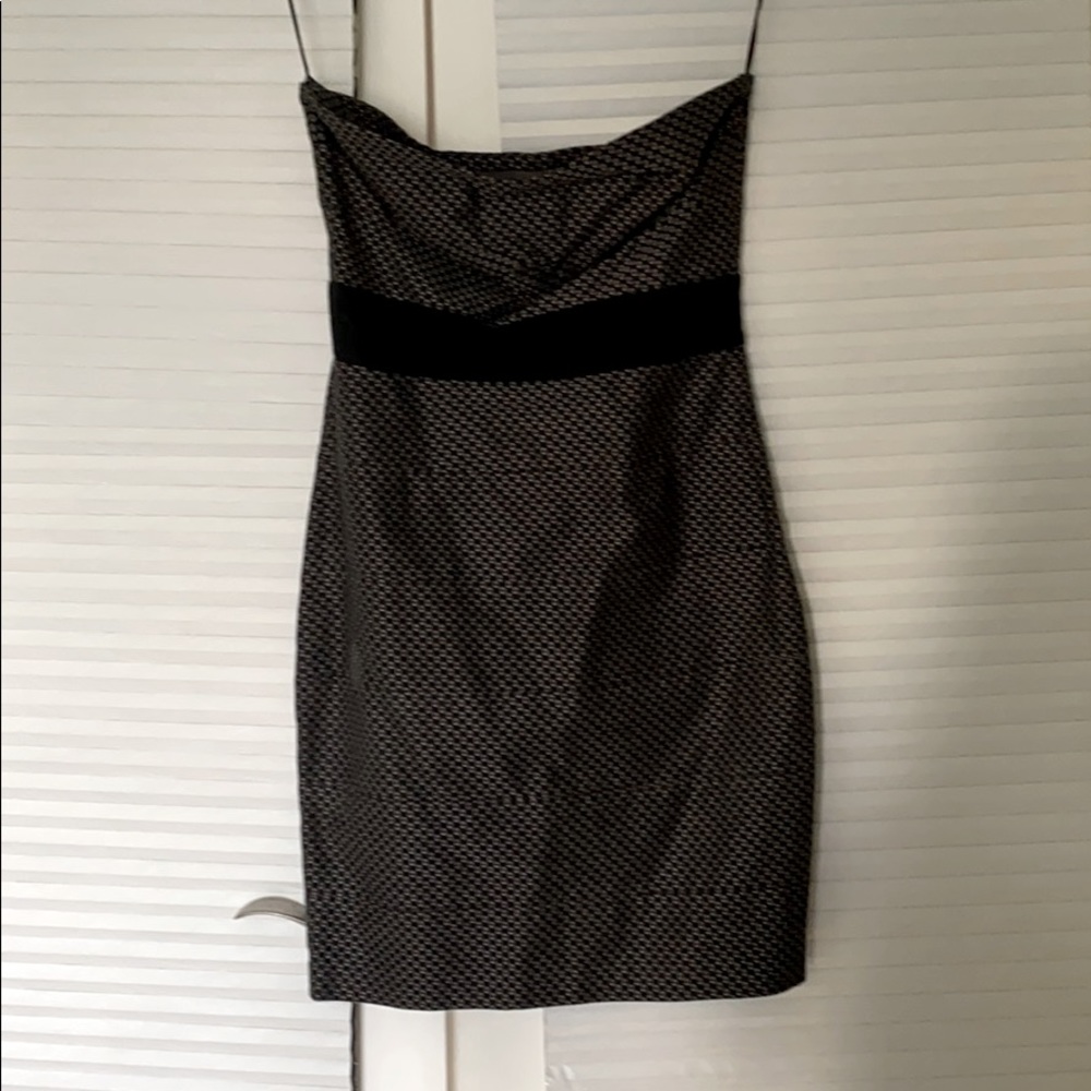 Zara black strapless bandeau dress